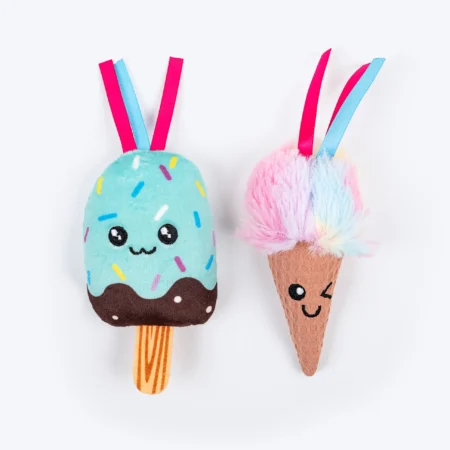 HUFT Sundae Smiles Plush Toys For Cat - Pack of 2