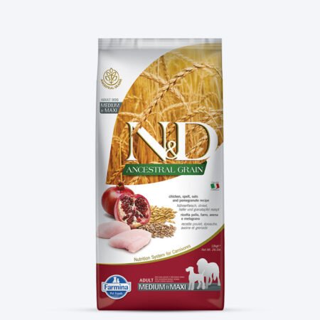 Farmina N&D Ancestral Grain Medium & Maxi Breed Adult Dry Dog Food - Chicken & Pomegranate