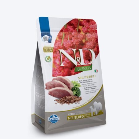 Farmina N&D Quinoa Neutered Duck, Broccoli & Asparagus Dry Food For Adult Dog - Medium & Maxi Breed - 2.5 kg