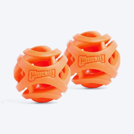 Chuckit! Breathe Right Ball Fetch Toy For Dog - Orange - S - Set Of 2