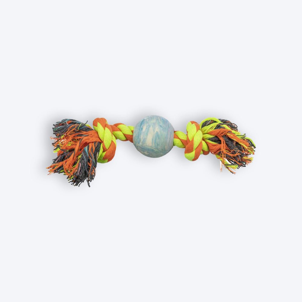 Trixie Playing Rope With Ball Rope Dog Toy - Assorted