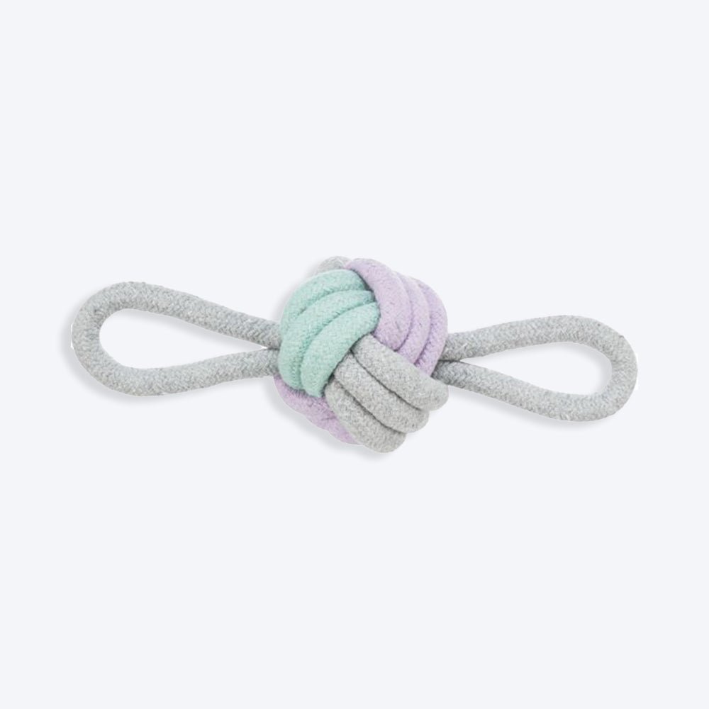 Trixie Junior Knotted Ball With Loops Rope Dog Toy - Grey