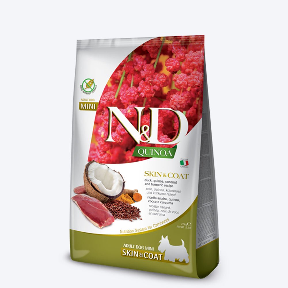 Farmina N&D Quinoa Skin & Coat Duck Coconut & Turmeric Mini Breed Dry Adult Dog Food - 2.5 kg