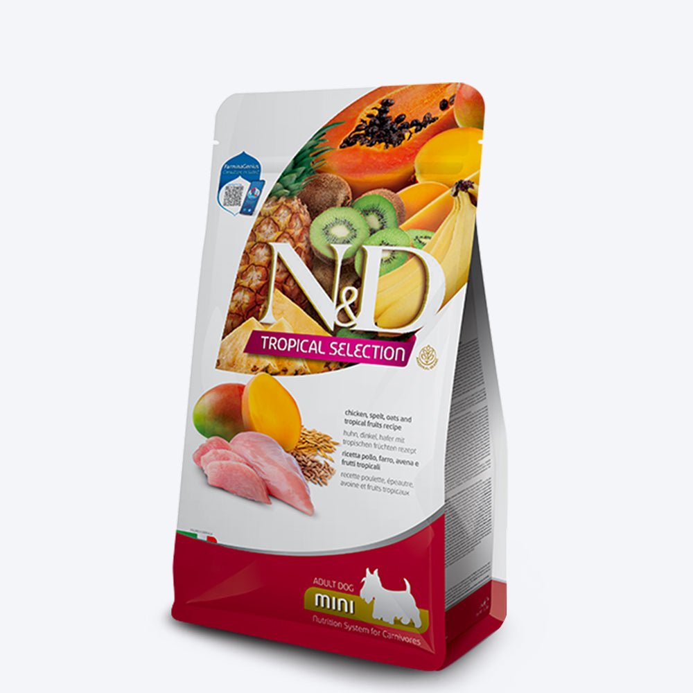 Farmina N&D Tropical Selection Chicken, Spelt, Oats & Tropical Fruits Mini Breed Dry Adult Dog Food - 1.5 Kg