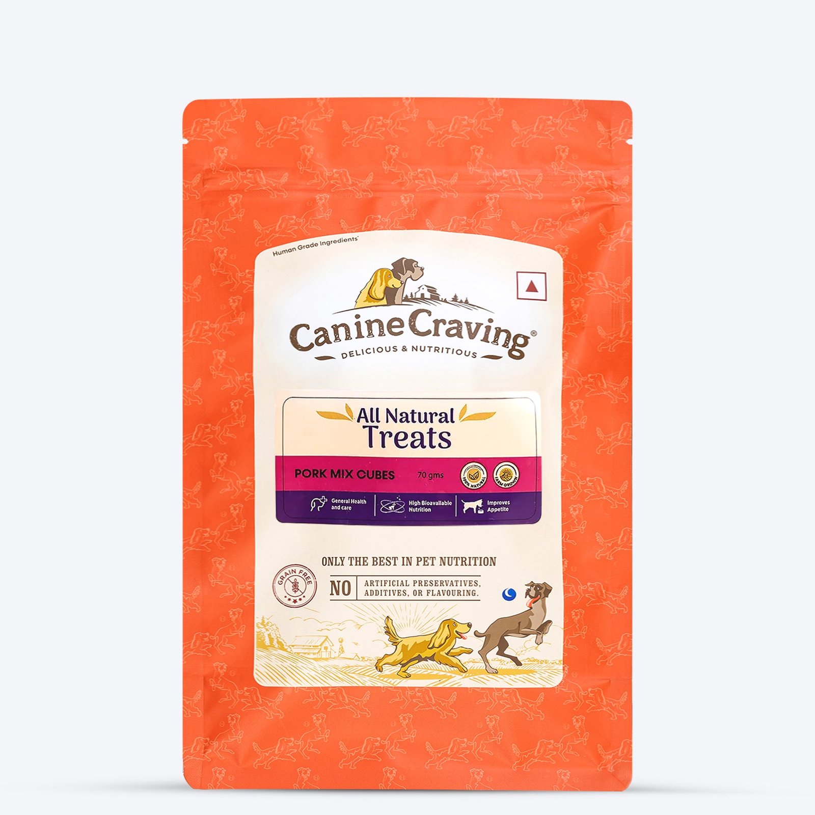Canine Craving Delicious & Nutritious Grain Free Pork Mix Cubes Dog Treats - 70 g