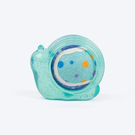 HUFT Rubber Snail With Tennis Ball Toy For Dog - Teal Blue