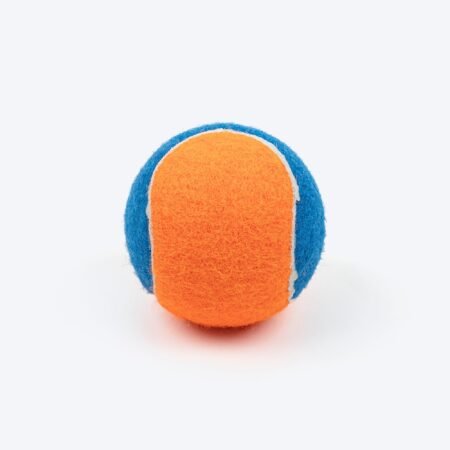 TLC Bi-Color Squeaky Tennis Balls For Dog - Orange & Navy Blue
