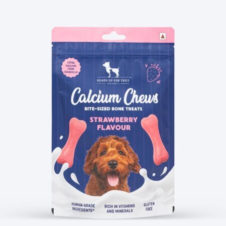 HUFT Calcium Chews Bite-Sized Bone Treats For Dog - Strawberry Flavour - 200 gm