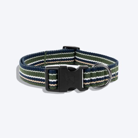 HUFT Vintage Dog Collar - Navy Blue & Green