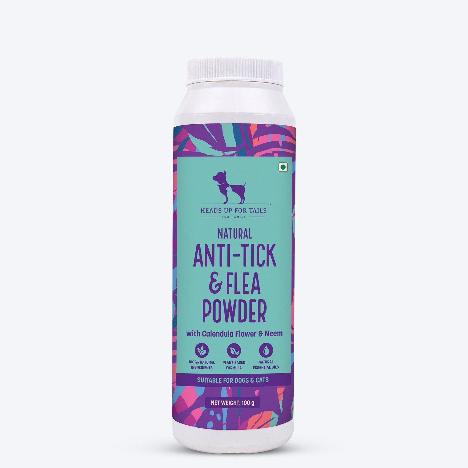 HUFT Natural Anti Tick and Flea Powder for Dogs & Cats - 100 g