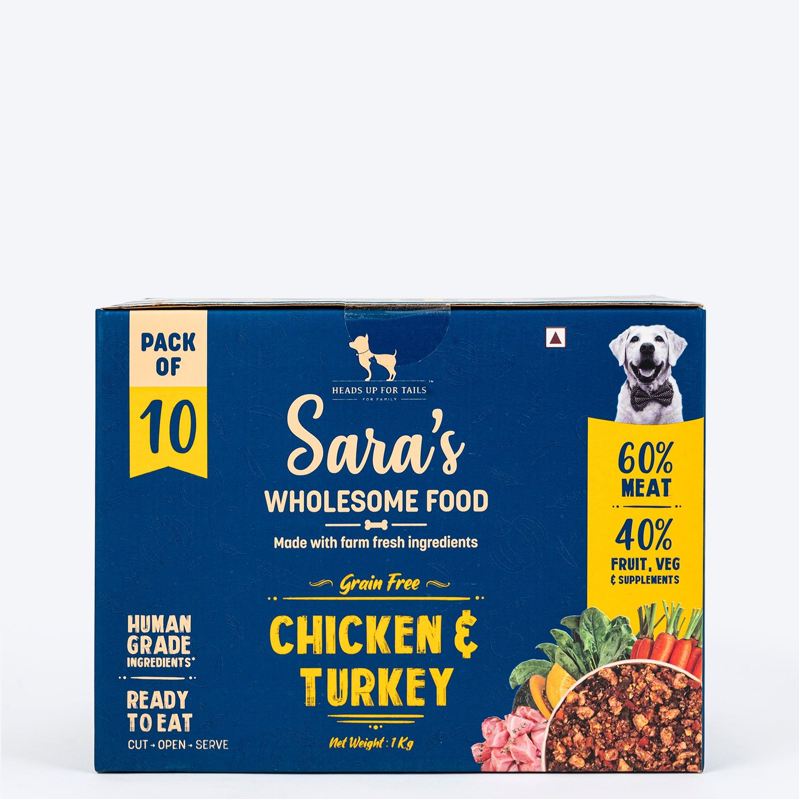 Sara's Wholesome Chicken & Turkey Dog Food Small Dogs 10x100g