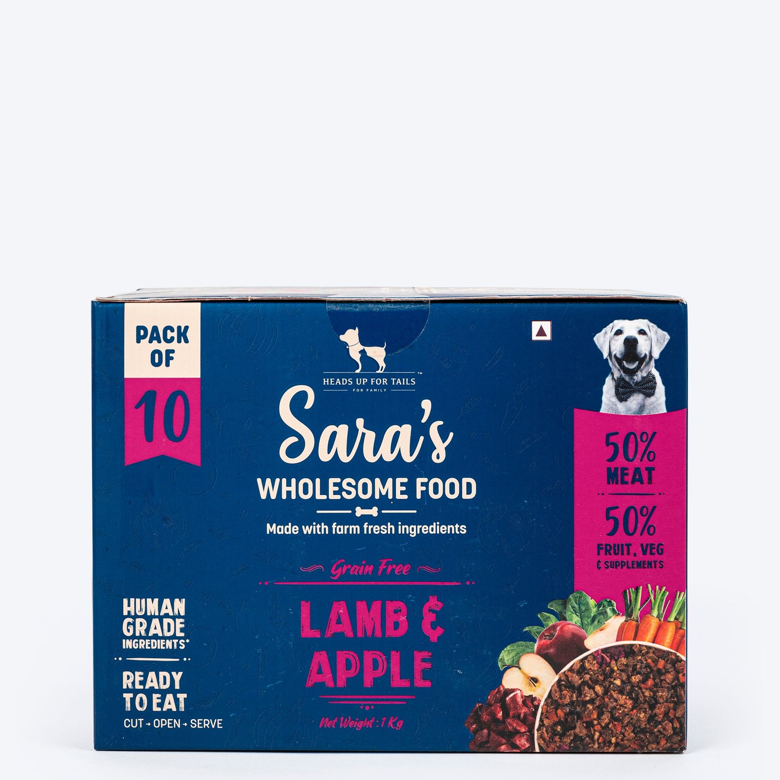 Sara's Wholesome Lamb & Apple Dog Food Small Dogs 10x100g