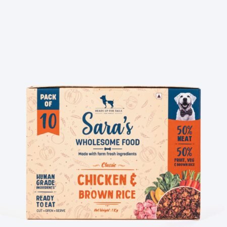 Sara's Wholesome Chicken & Brown Rice Dog Food 10x100g