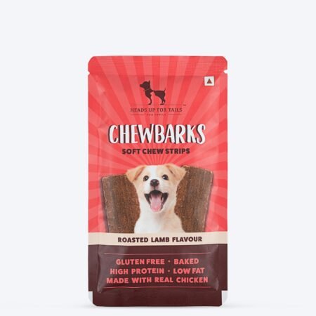 HUFT Chewbarks Dog Soft Chew Strips Treats - Roasted Lamb - 30 gm (Best Before July'26)