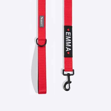 HUFT Personalised Classic Dog Leash - Cherry Red