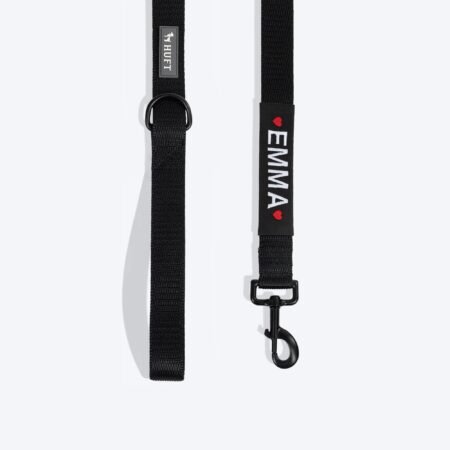 HUFT Personalised Classic Dog Leash - Coal Black