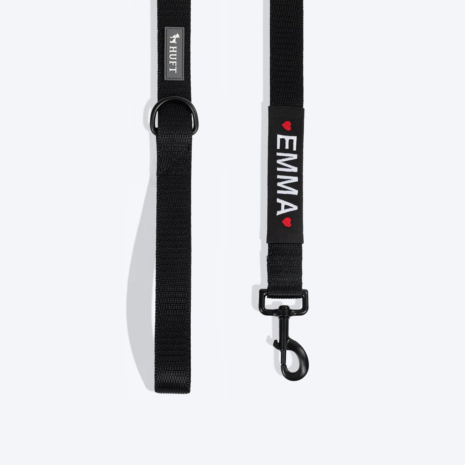 HUFT Personalised Classic Dog Leash - Coal Black