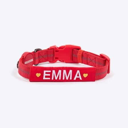 HUFT Personalised Xplorers Dog Collar - Red