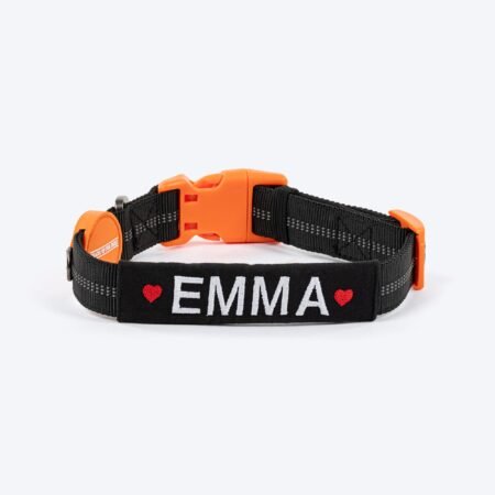 HUFT Personalised Xplorers Dog Collar - Black