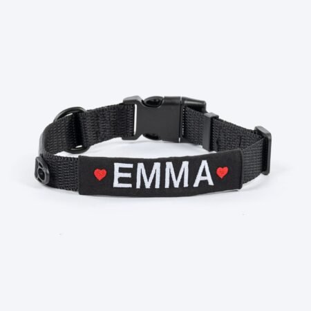 HUFT Personalised Classic Dog Collar - Coal Black