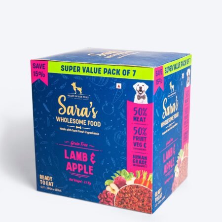 Sara's Wholesome Grain-Free Lamb & Apple Dog Food 7x300g