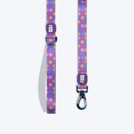 Dash Dog Circle Printed Leash - Violet & Red