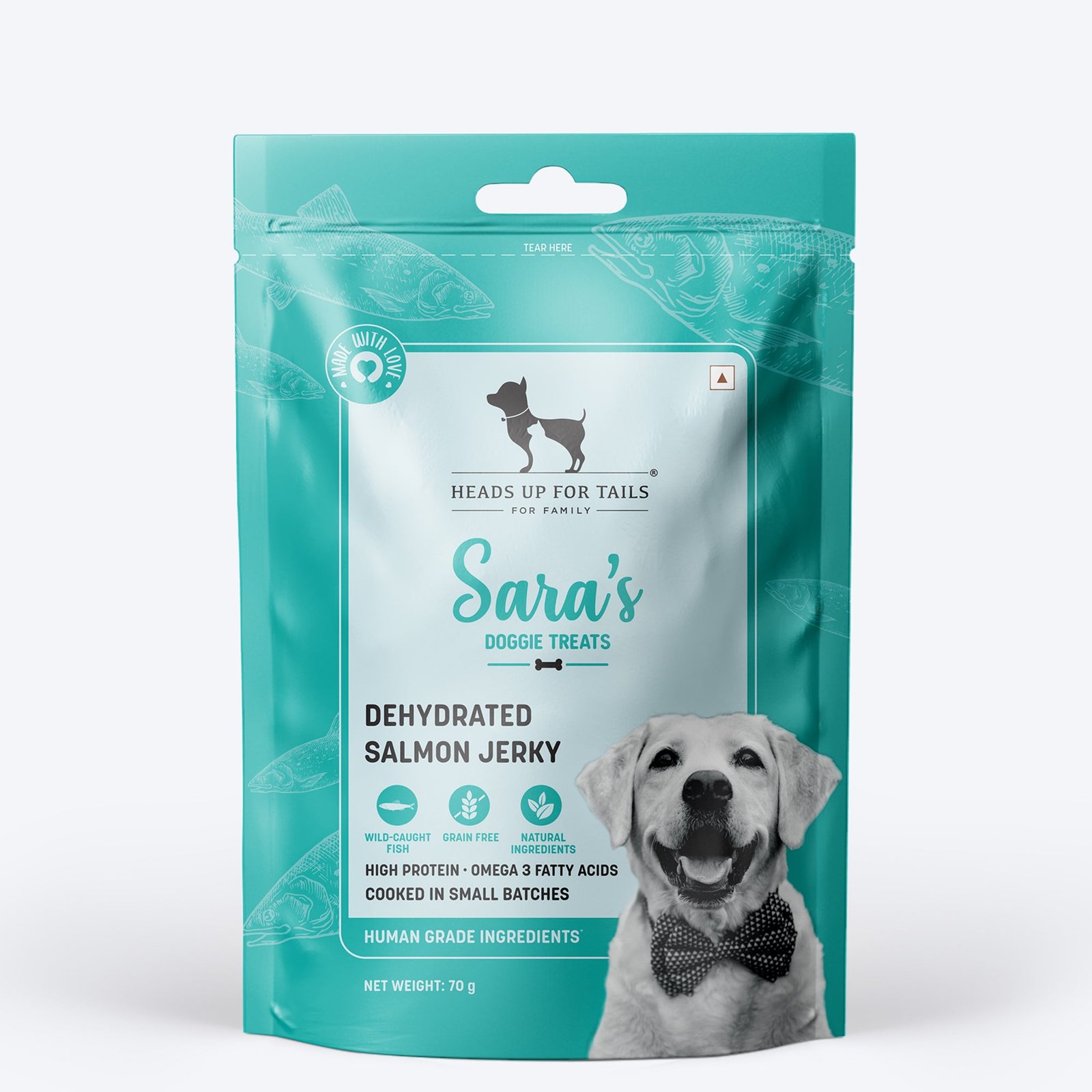 Sara's Dehydrated Salmon Jerky Dog Treats Grain-Free 70g