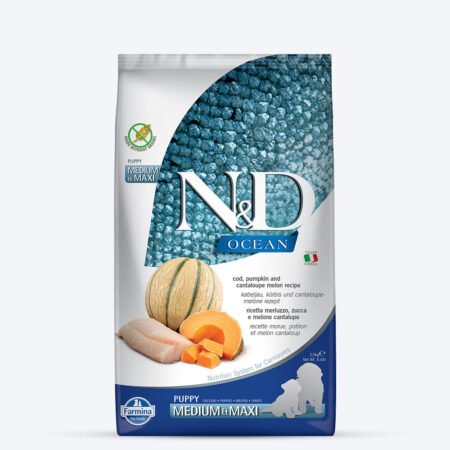 Farmina N&D Ocean COD Pumpkin & Cantaloupe Melon Grain Free Medium & Maxi Breed Dry Puppy Food