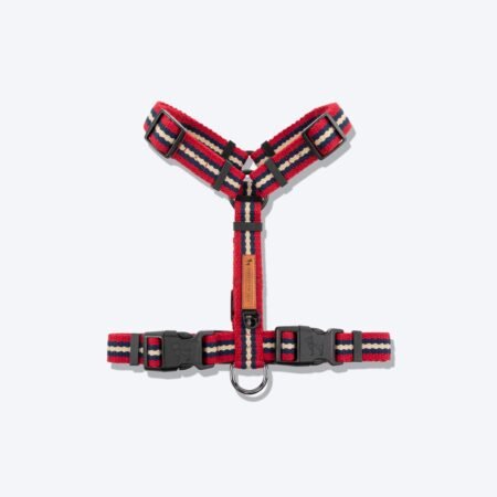 HUFT Retro Vibes Dog H-Harness - Maroon & Navy