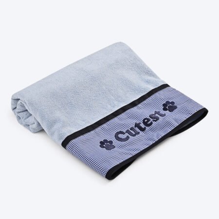 HUFT Cutest Microfibre Towel For Dogs & Cats - Light Blue