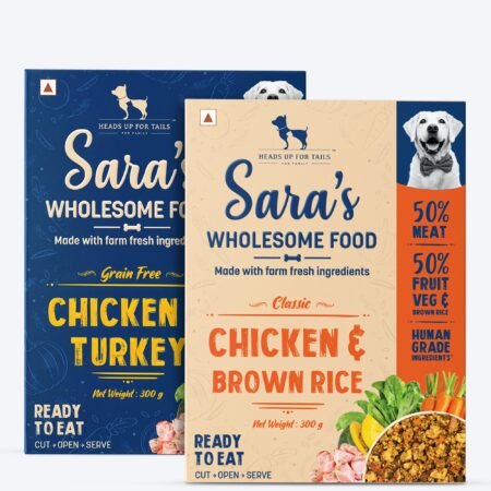 Sara's Wholesome Food Classic Chicken & Brown Rice and Grain-Free Chicken & Turkey Combo - 2x300 gm