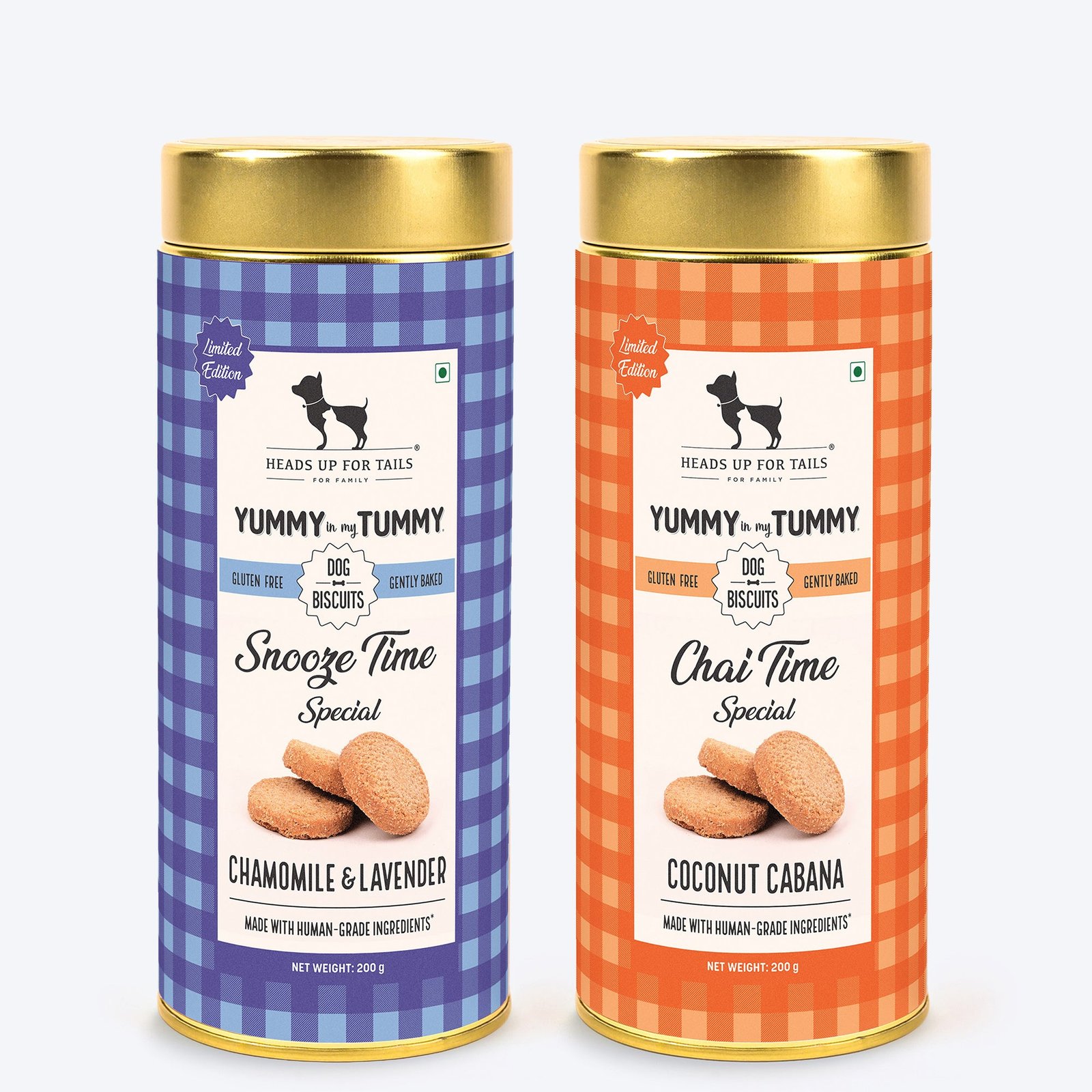 HUFT Yummy In My Tummy Snooze Time & Chai Time Gluten Free Dog Biscuits Combo - Pack of 2 (200 gm x 2)