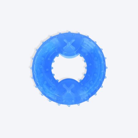 Holy Paws Cool Ring With Treat Dispenser Chilled Chew Toy For Dog - Blue
