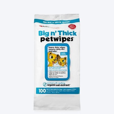 Petkin Big n' Thick Wipes for Dogs & Cats - 100 Counts