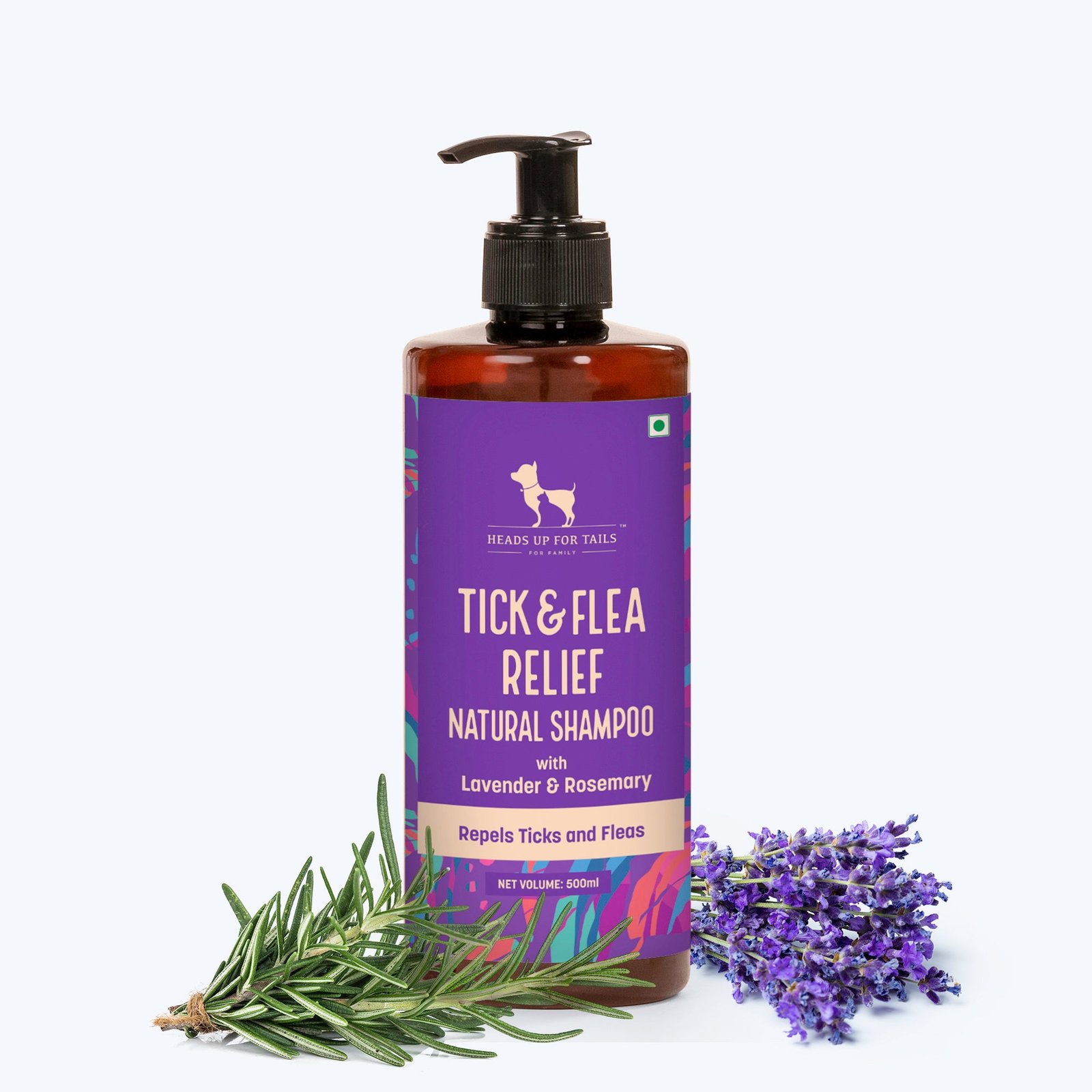 HUFT Natural Tick & Flea Repellent Shampoo For Dog - 500 ml (Best Before July'26)