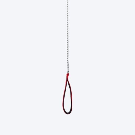 Trixie Chain Dog Leash With Nylon Hand Loop - Red & Black - 1.09 m