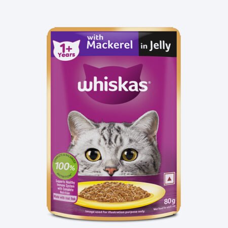 Whiskas Mackerel In Jelly (1+ Years) Adult Cat Wet Food - 80 gm Pack