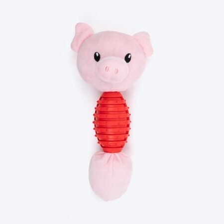 HUFT Squeaky Piggy Plush Toy For Dog - Pink