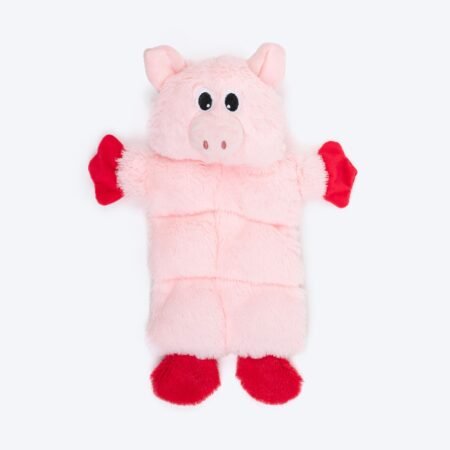 HUFT Oink-a-lot Squeaky Plush Toy For Dog - Pink