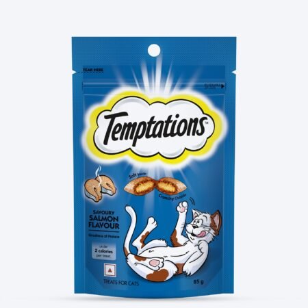 Temptations Crunchy Cat Treats, Savoury Salmon Flavour - 85g