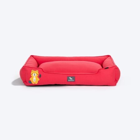 HUFT Teddy Classic Lounger Bed For Dog - Red