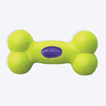 KONG AirDog Sqeaker Bone Chew Toy For Dog - Yellow - S