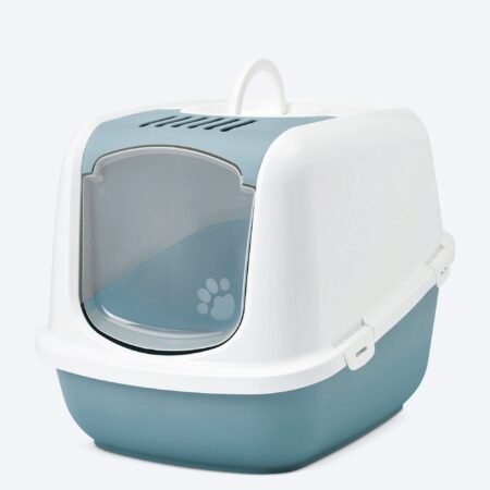 Savic Nestor Jumbo Cat Toilet - White-Bluestone - 26 x 19 x 18 inch