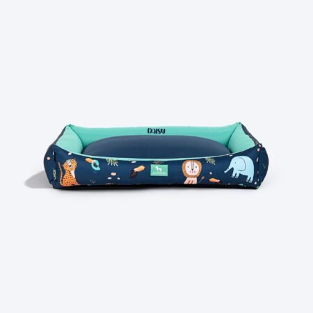 HUFT Personalised Jungle Dreams Lounger Bed For Dog - Blue