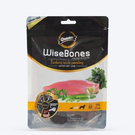 Gnawlers Wisebones Dog Treat - Turkey with Parsley - 200 g