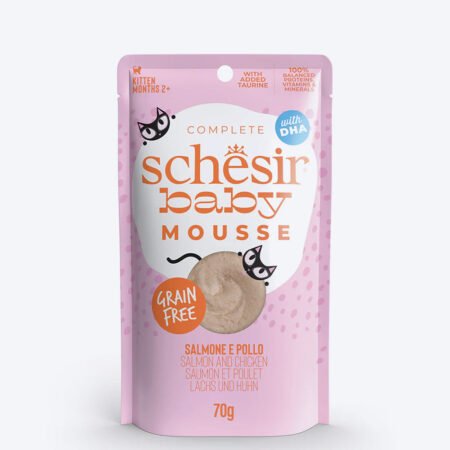 Schesir Baby Mousse Salmon & Chicken Wet Food For Kitten - 70 gm