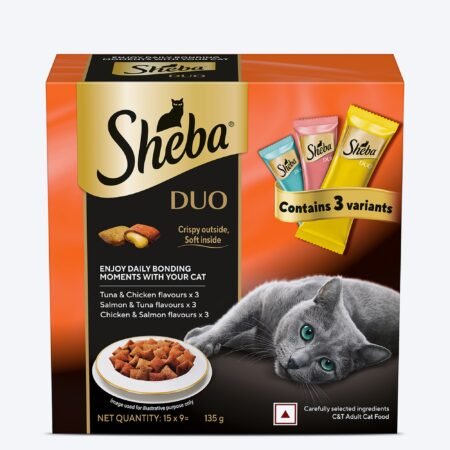 Sheba Duo Tuna & Chicken, Salmon & Tuna, Chicken & Salmon Cat Food - 135 g (Contains 3 Variants)