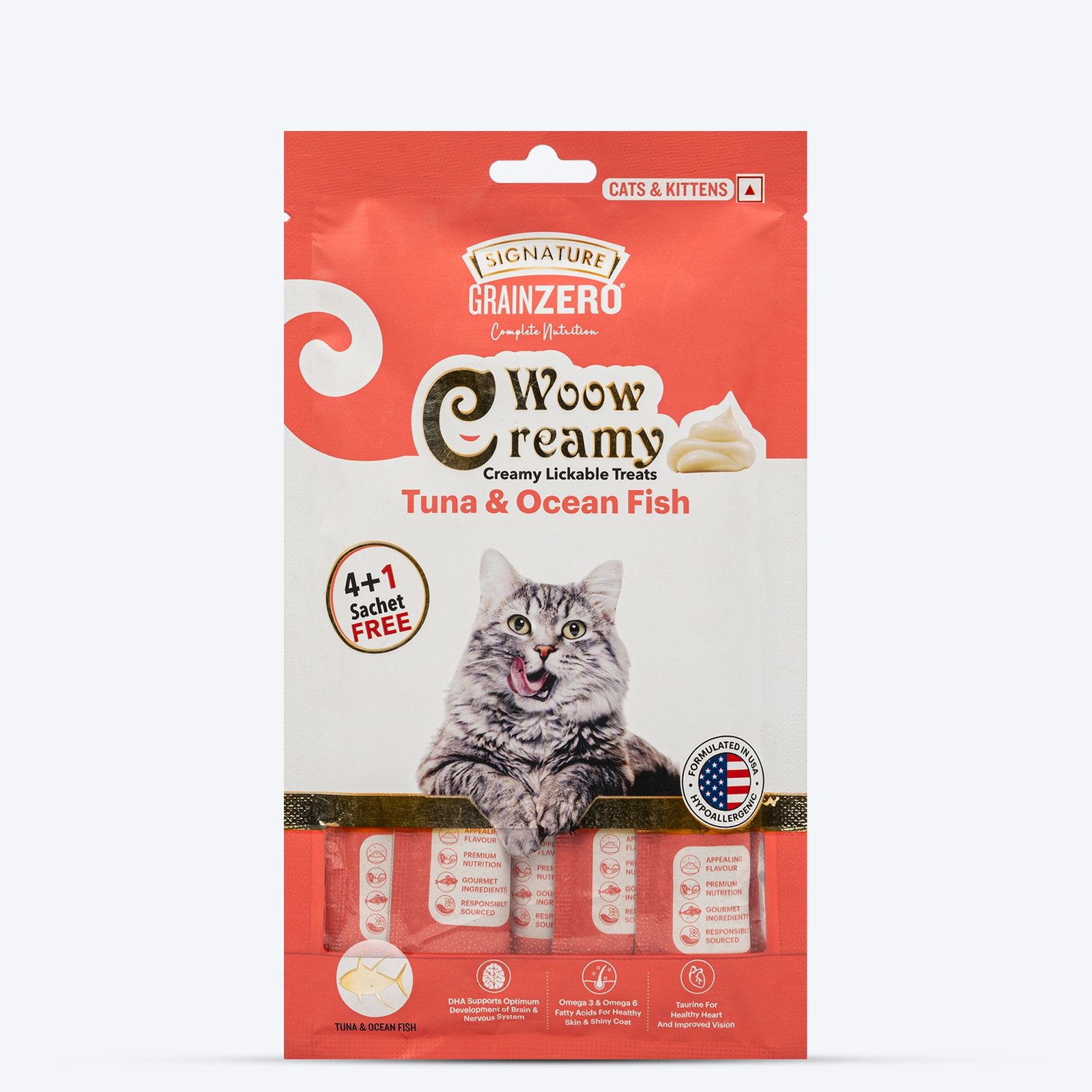 8906125484188.jpg Signature Grain Zero Woow Creamy Tuna & Ocean Fish Lickable Treats For Cat & Kitten - 75 g