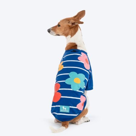 HUFT Petal Play T-Shirt For Dog - Blue