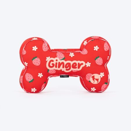 HUFT Personalised Berrylicious Bone Cushion For Dog - Red & Pink
